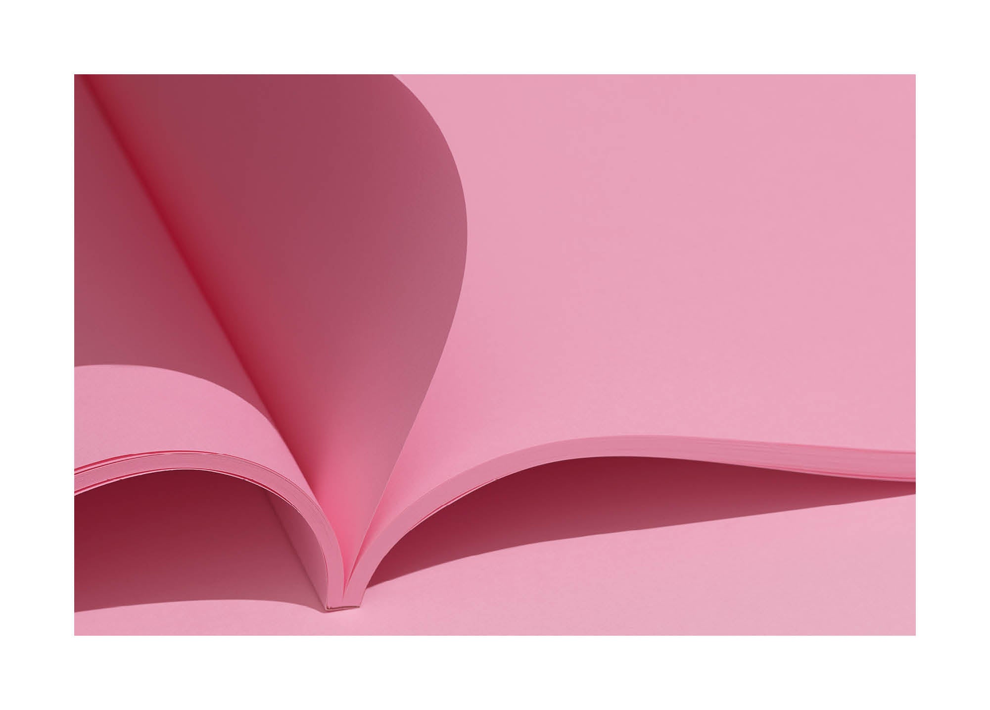 Abstract fine art photograph with soft pink tones and flowing curved forms. Printed in Sweden, exclusive at Monday Gallery.