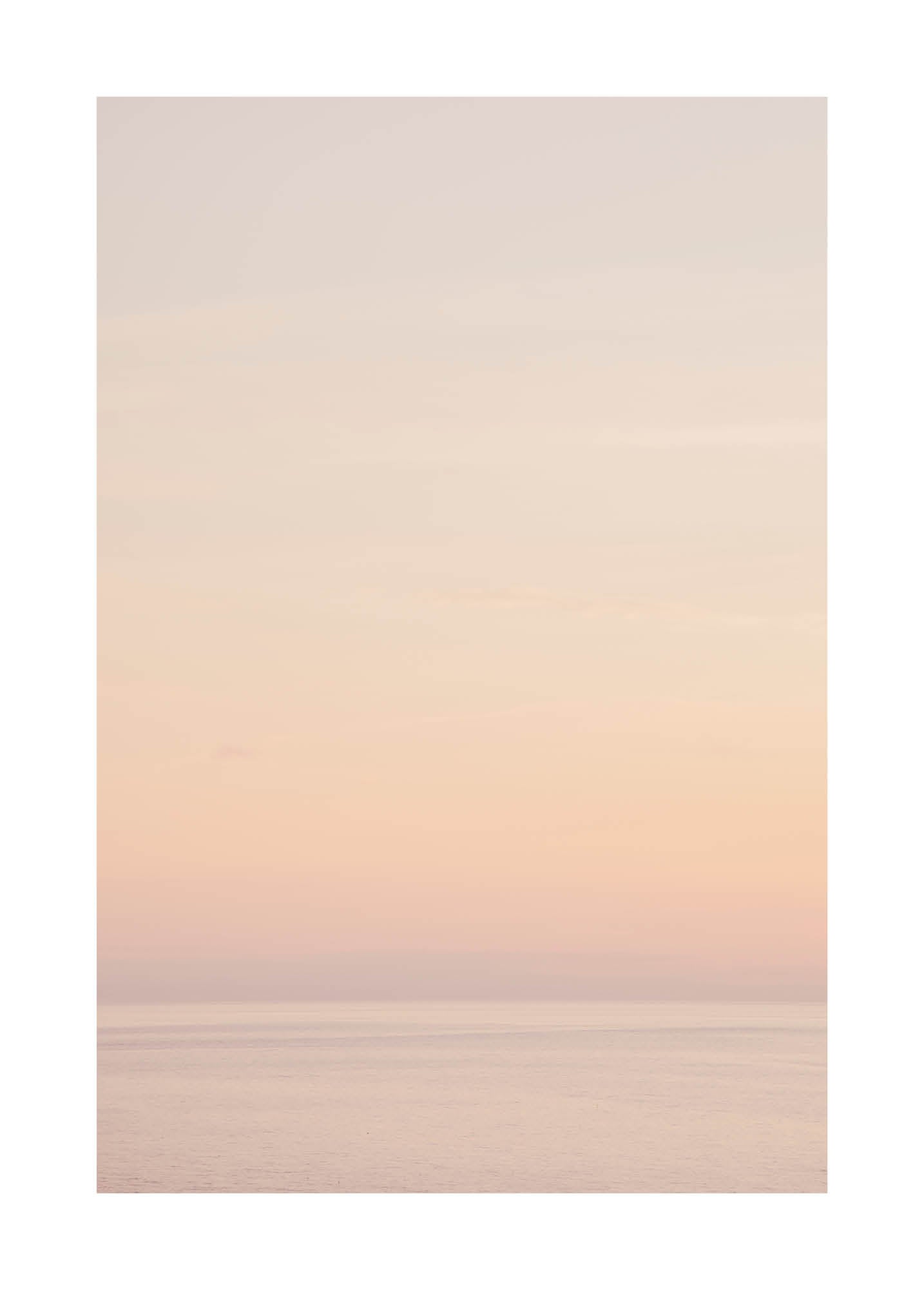 Discover Serenity at Dusk No.1, a minimalist fine art print with soft pastel tones and a calm dusk horizon. Printed in Sweden, exclusive at Monday Gallery.