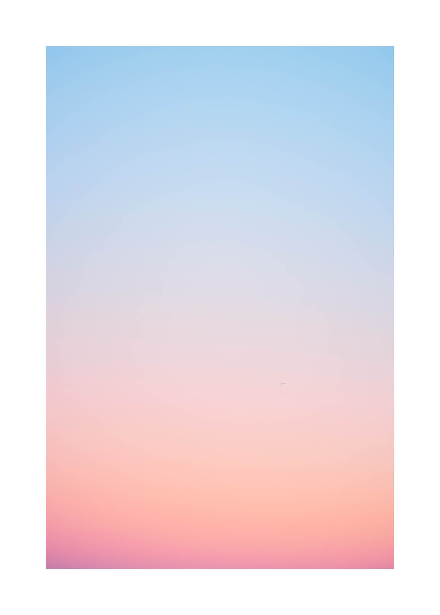 Minimalist fine art photograph with soft pastel tones of pink and blue sky. Printed in Sweden, exclusive at Monday Gallery.