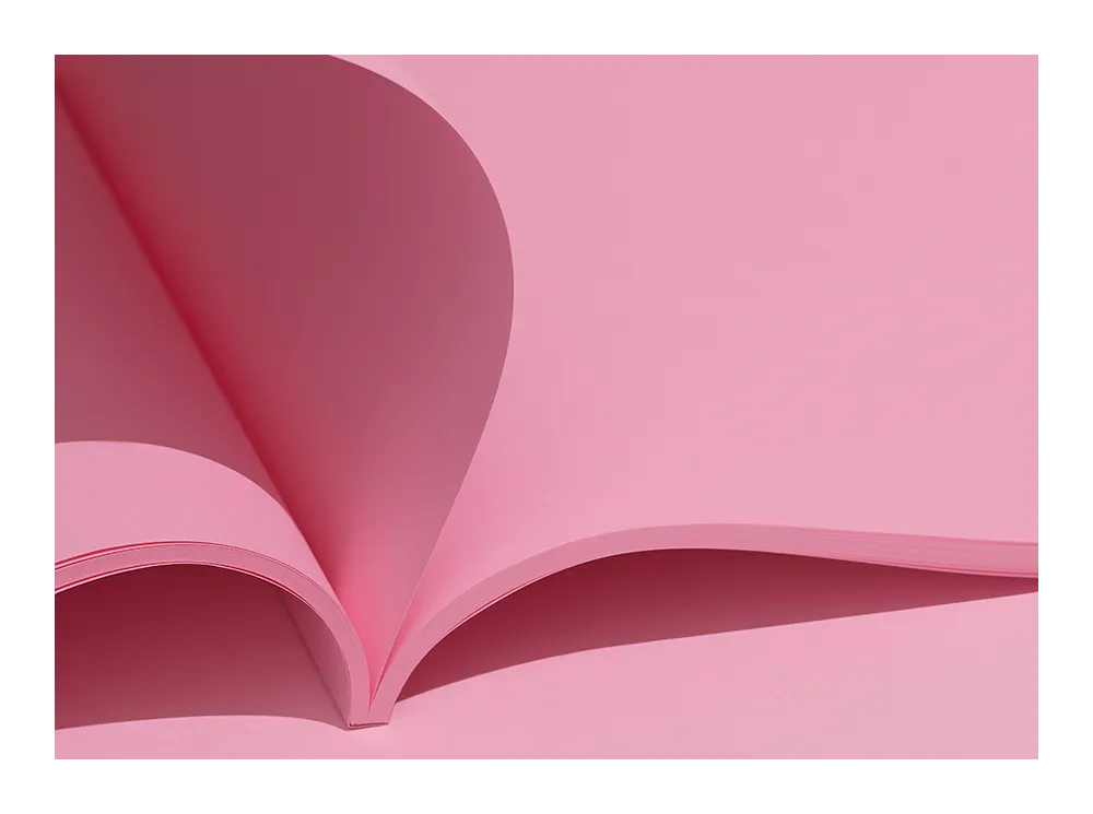 Abstract fine art photograph with soft pink tones and flowing curved forms. Printed in Sweden, exclusive at Monday Gallery.