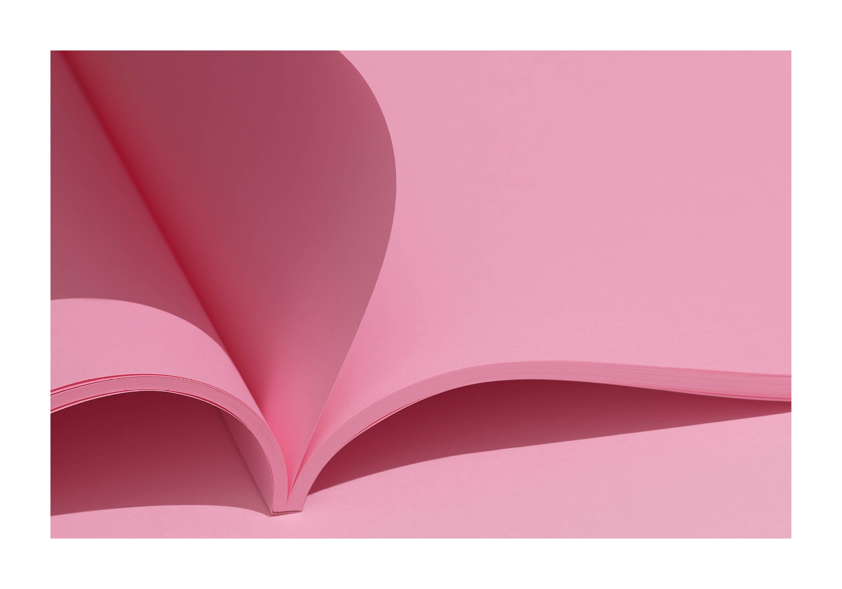 Abstract fine art photograph with soft pink tones and flowing curved forms. Printed in Sweden, exclusive at Monday Gallery.